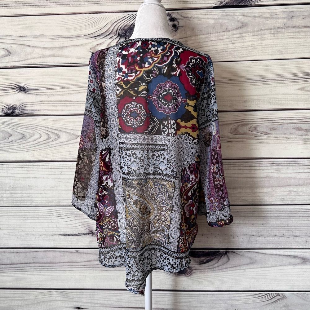 One World Multicolored Patterned Blouse - Picture 4 of 6